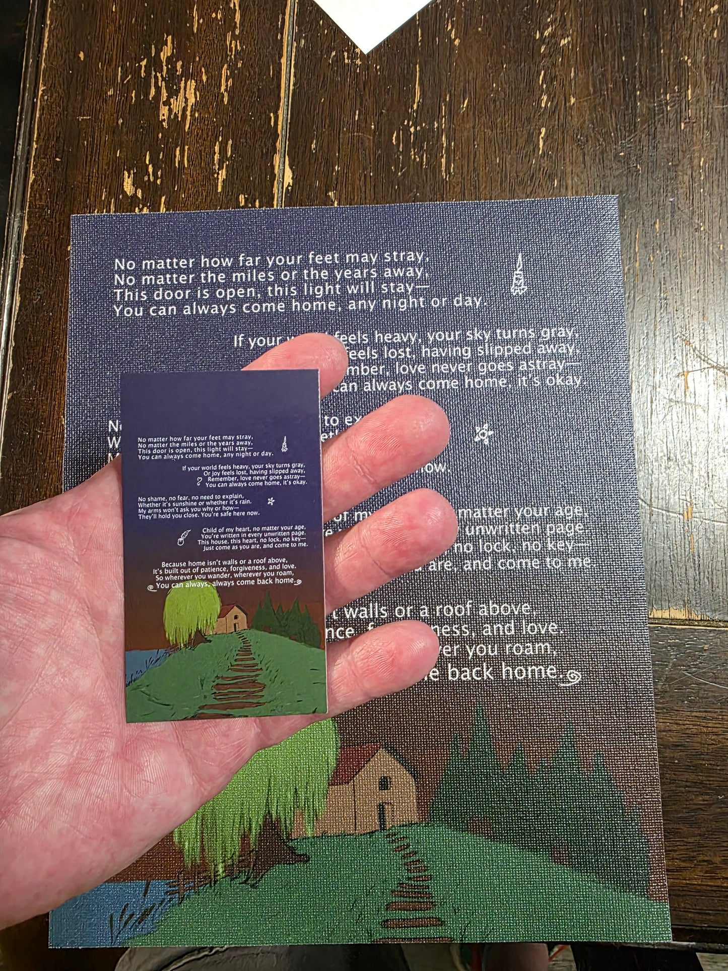 "Always Home" canvas print and wallet size print